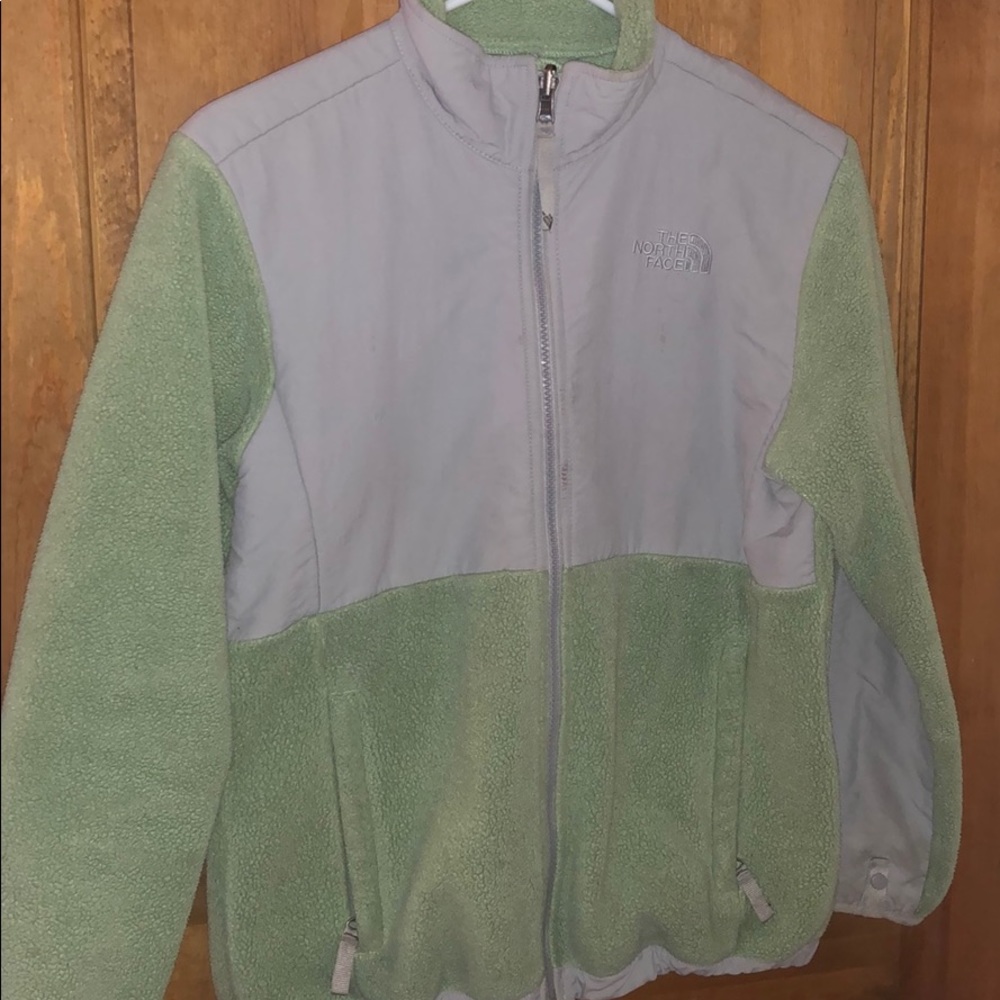 green north face jacket- girls